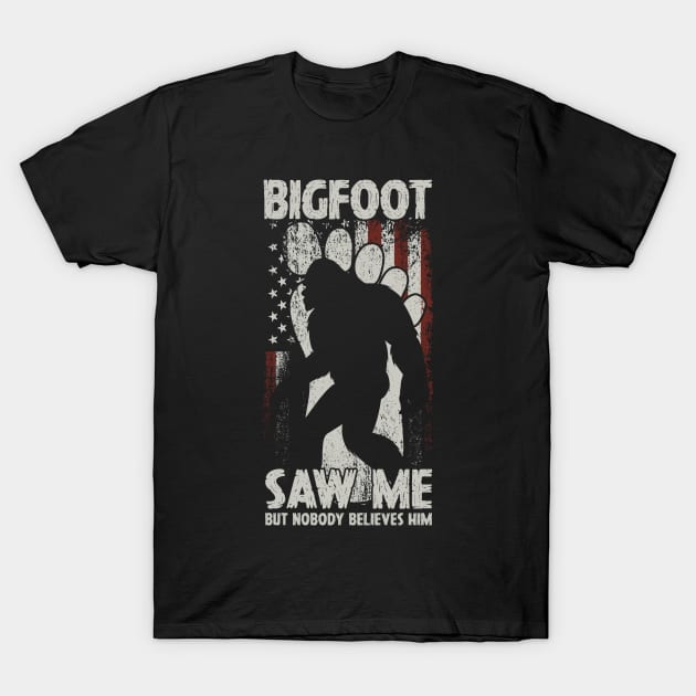 Vintage Bigfoot american flag T-Shirt by Tesszero